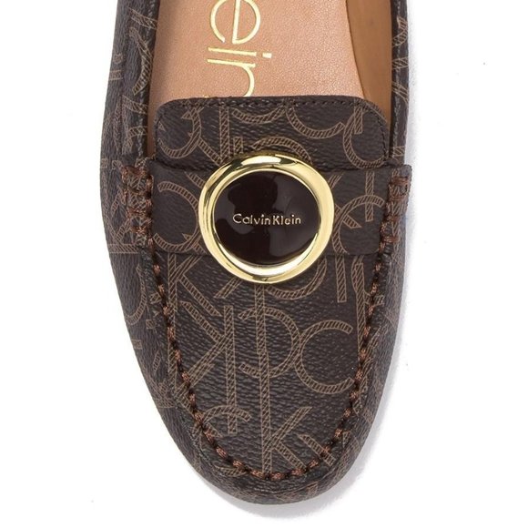 Calvin Klein Beige and Brown Monogram Loafers Calvin Klein Women main image 4